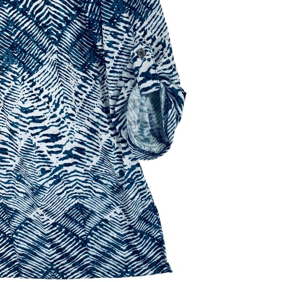 v- neck zipper collar 3/4 sleeve t-shirt top  blouse size med Marie Claire - Picture 6 of 16